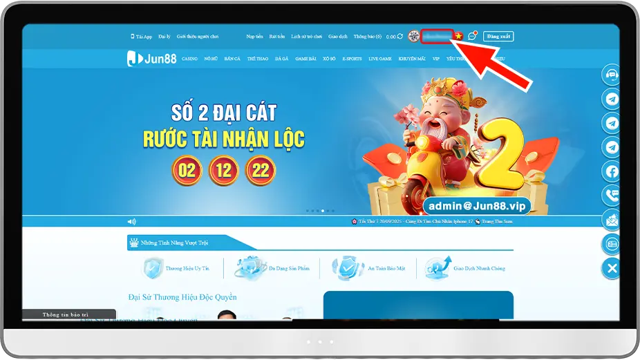 Bước 1:  Đăng nhập và chọn mục Tài khoản